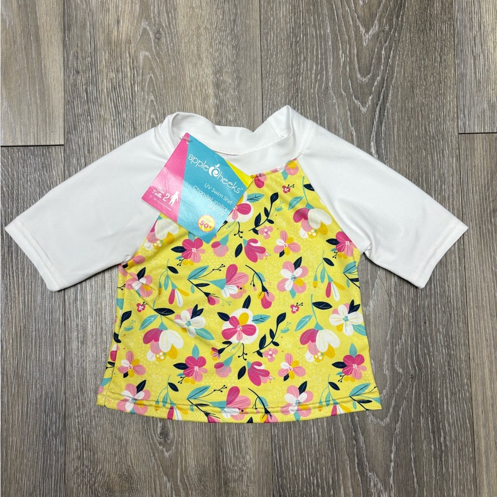 Applecheeks Kids Floral Rashguard - Yellow and White